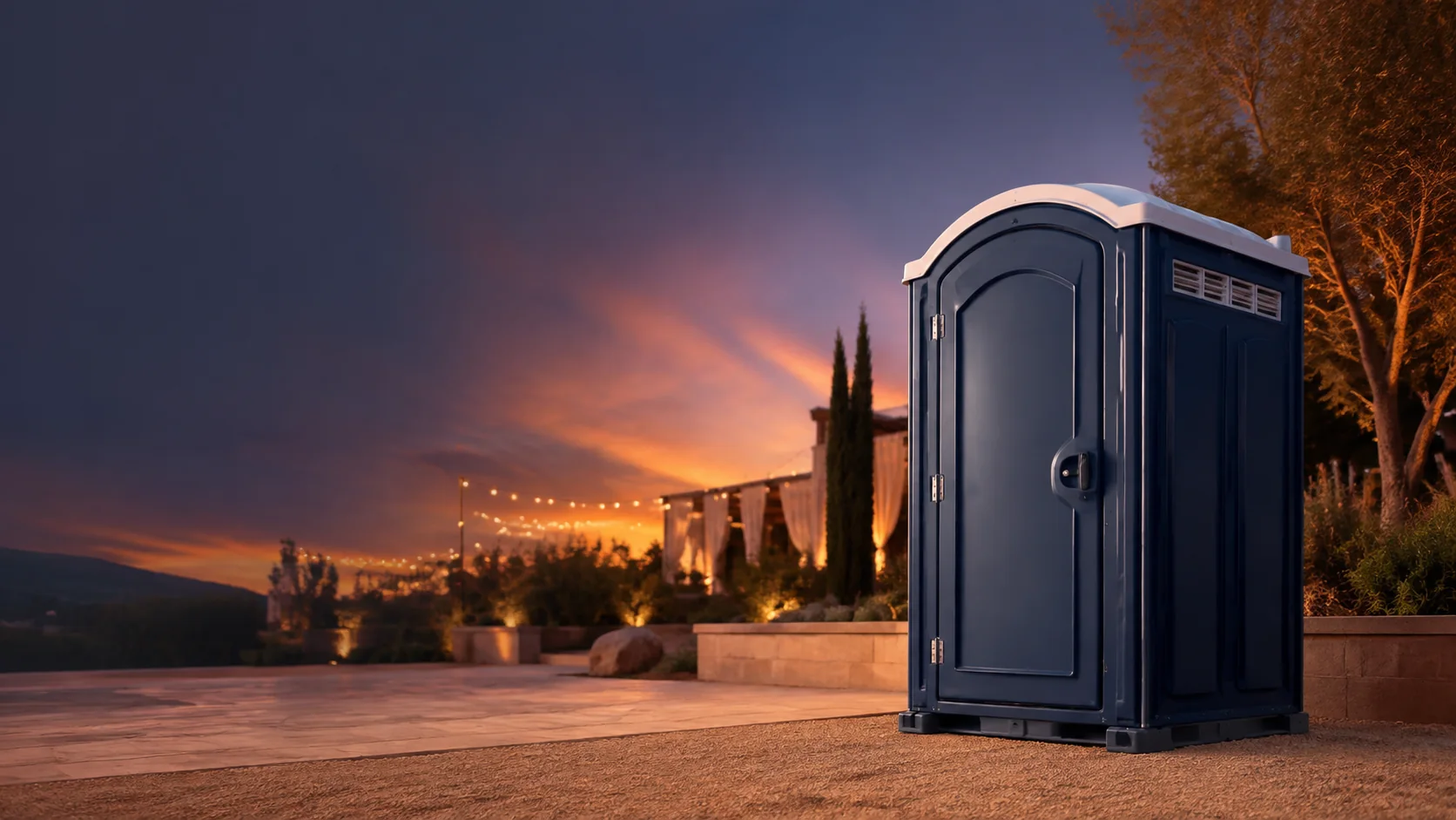 Portable restroom shown for rental planning in Granite City, IL